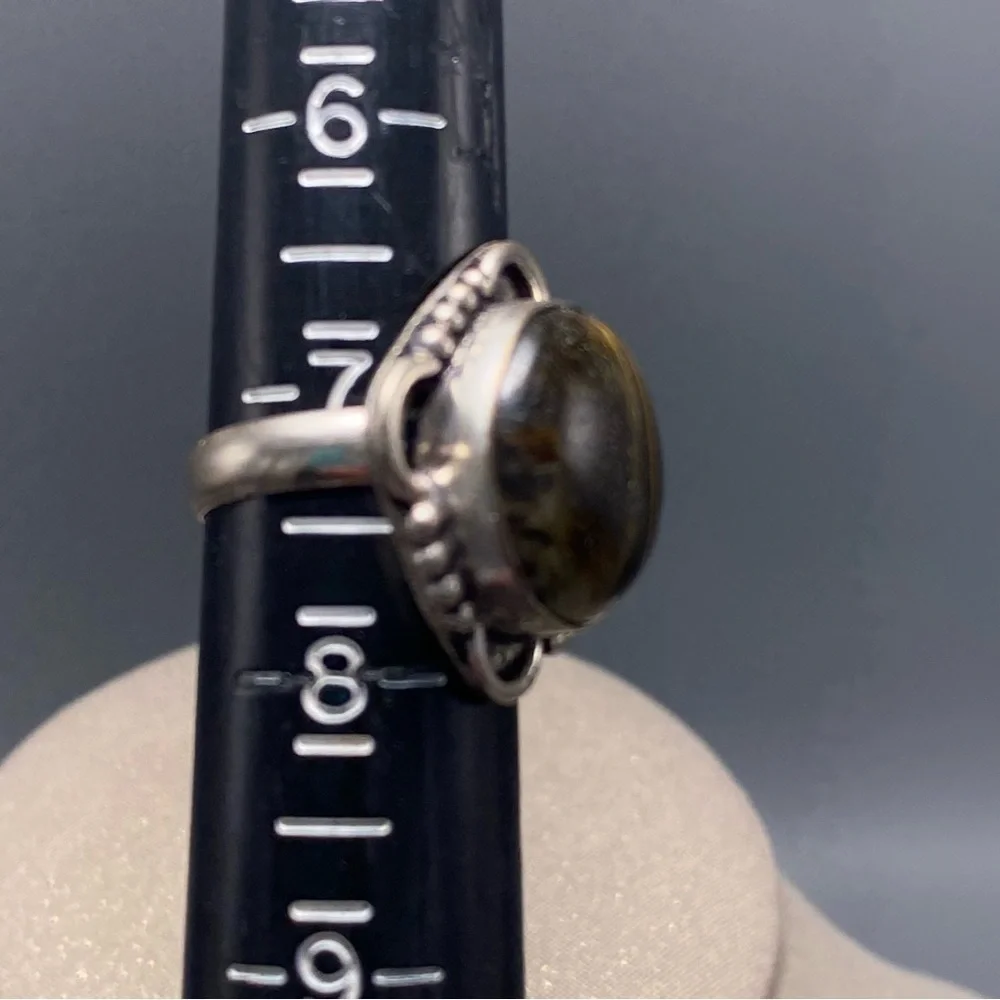 Silver Tigers Eye vintage style ring 7
